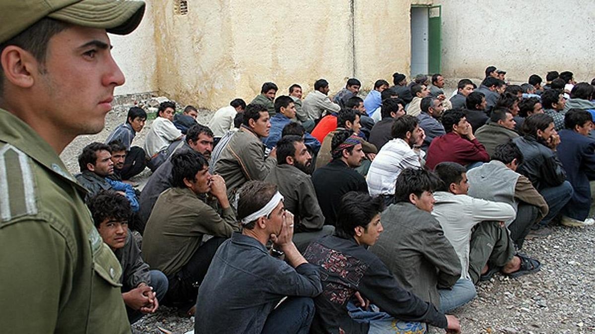 Afghanistan refugees in detain of Iran police- photo from google.